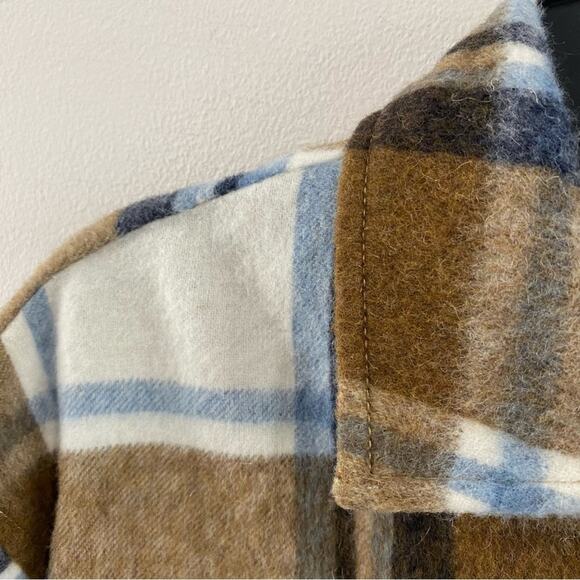 Zara | Wool Blend Plaid Overshirt Shacket Size Small - Picture 8 of 9